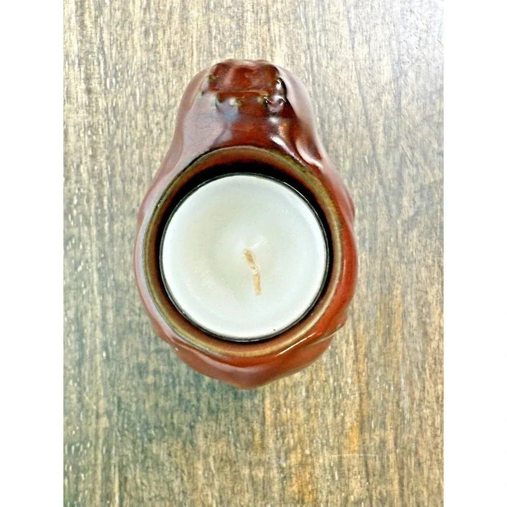 PartyLite Elephant Tealight Candle Holder Ceramic Safari Decor 1990s Brown - Picture 8 of 14